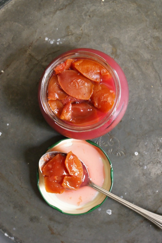 Vanilla Spice Poached Plums